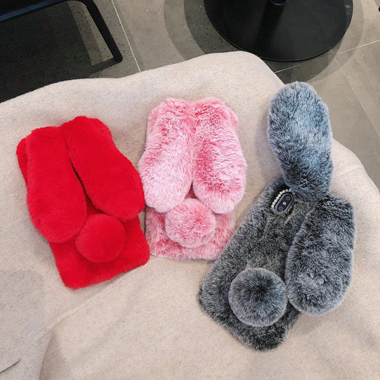 Rabbit Hair Plush Phone Case
