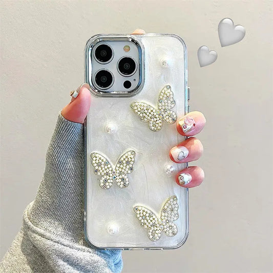 3D Jewelry Butterfly Phone Case