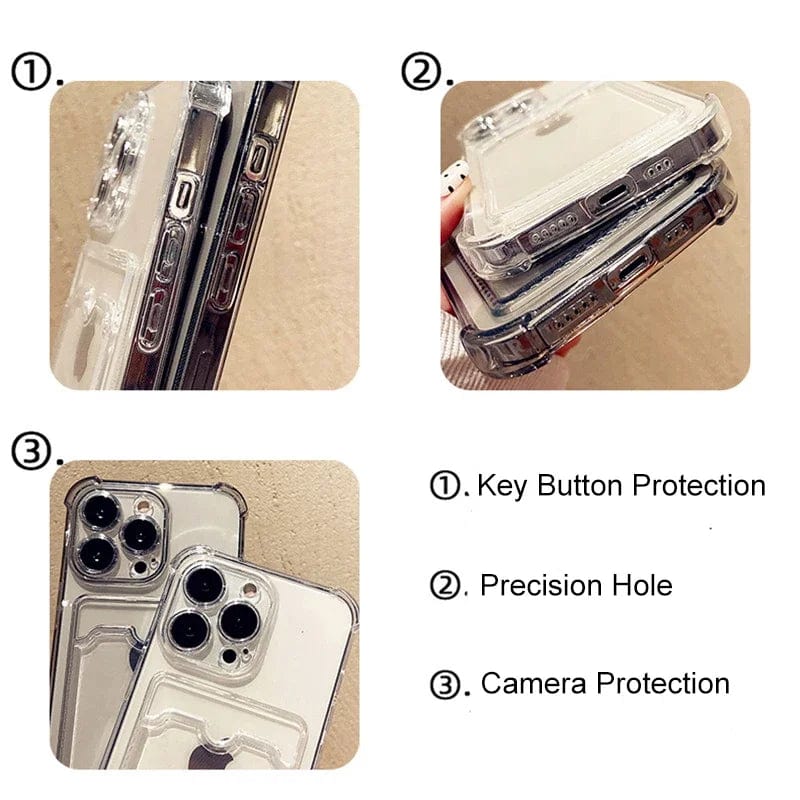 Transparent Card Slot Bag Holder iPhone Case