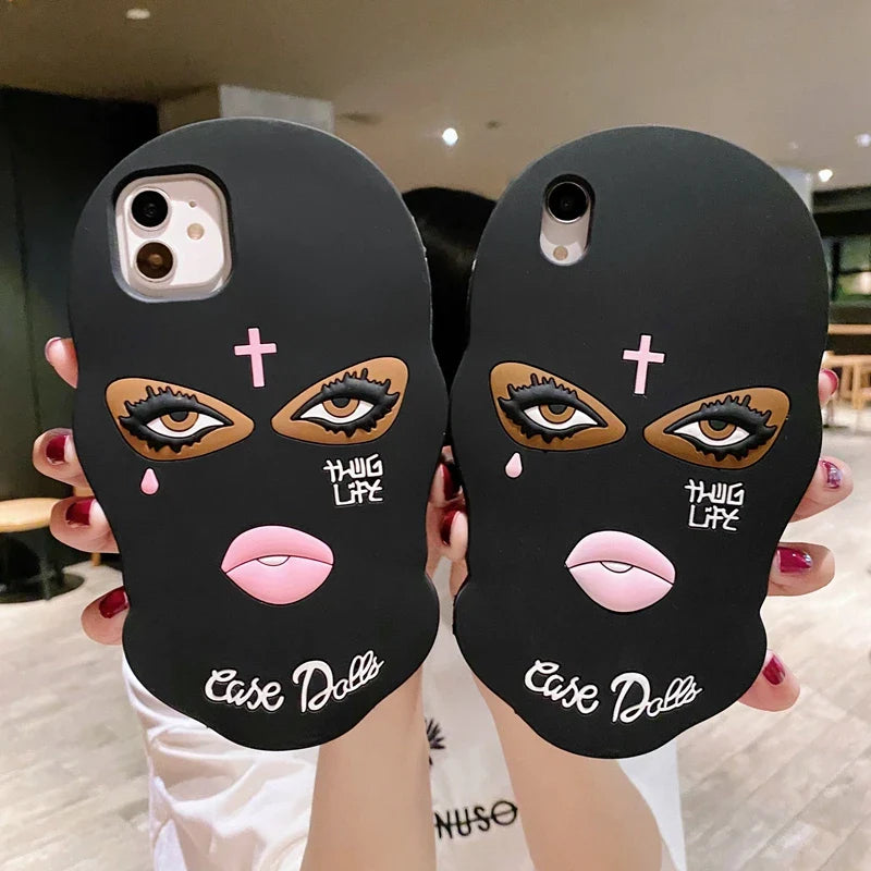 3D Mask Dolls soft case for iphone cases