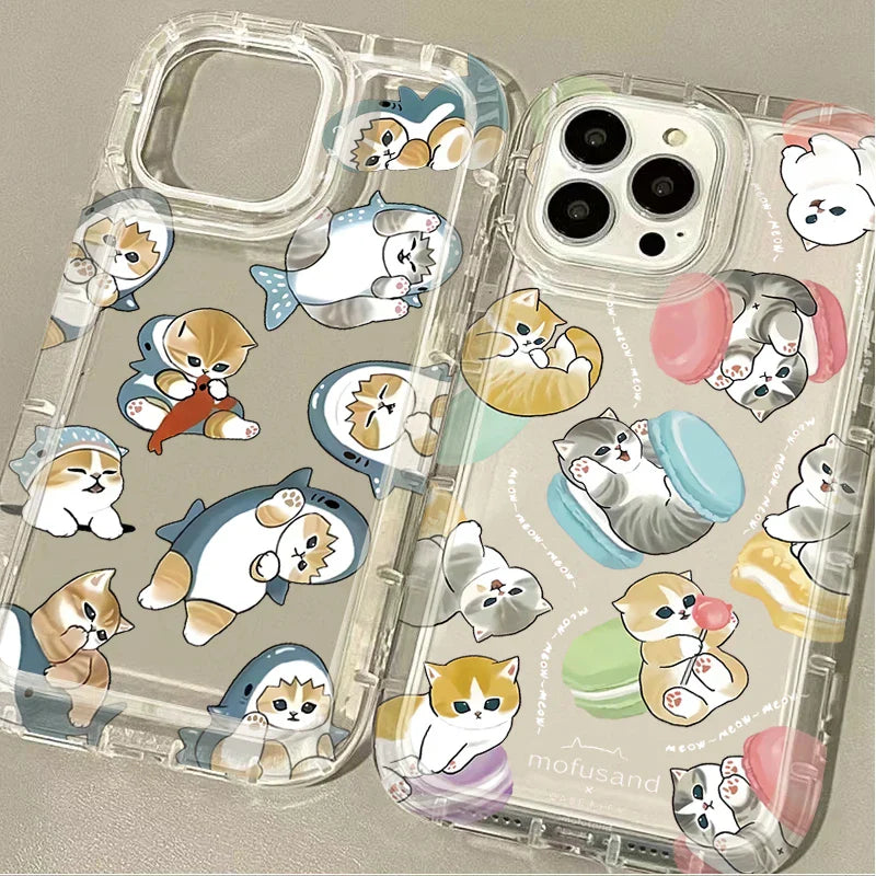 Mofusand Shark Cat Clear Phone Case