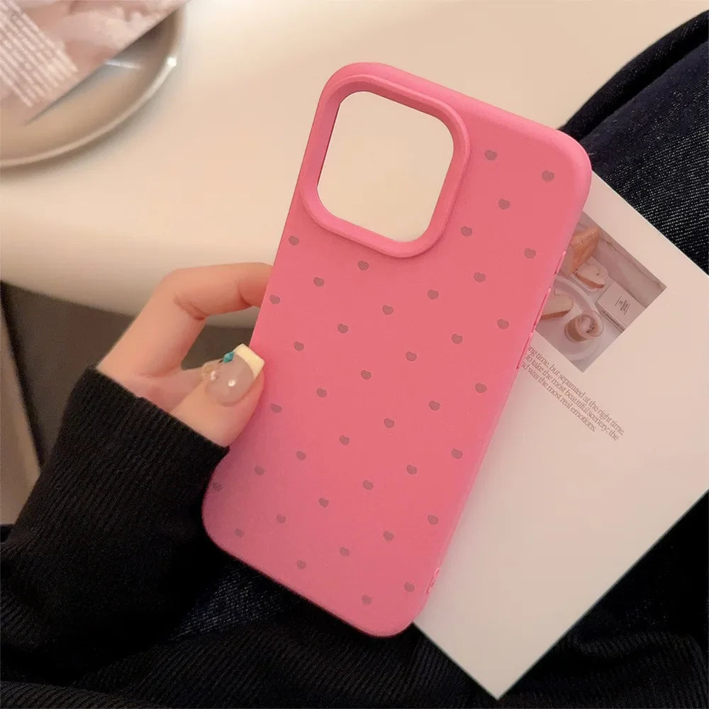 Soft Candy Color Love Heart Phone Case