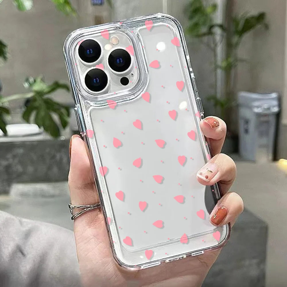 Pink Love Heart Phone Case