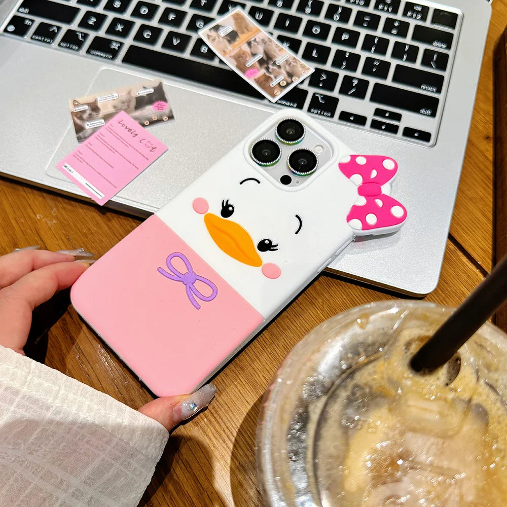 3D Cute Cartoon Daisy Duck Soft Silicone Phone Case