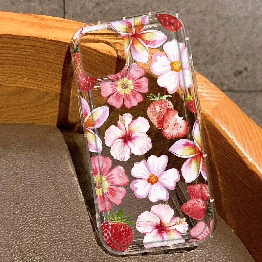 Vibrant Flower Lily Print Clear Cover Soft Phone Case