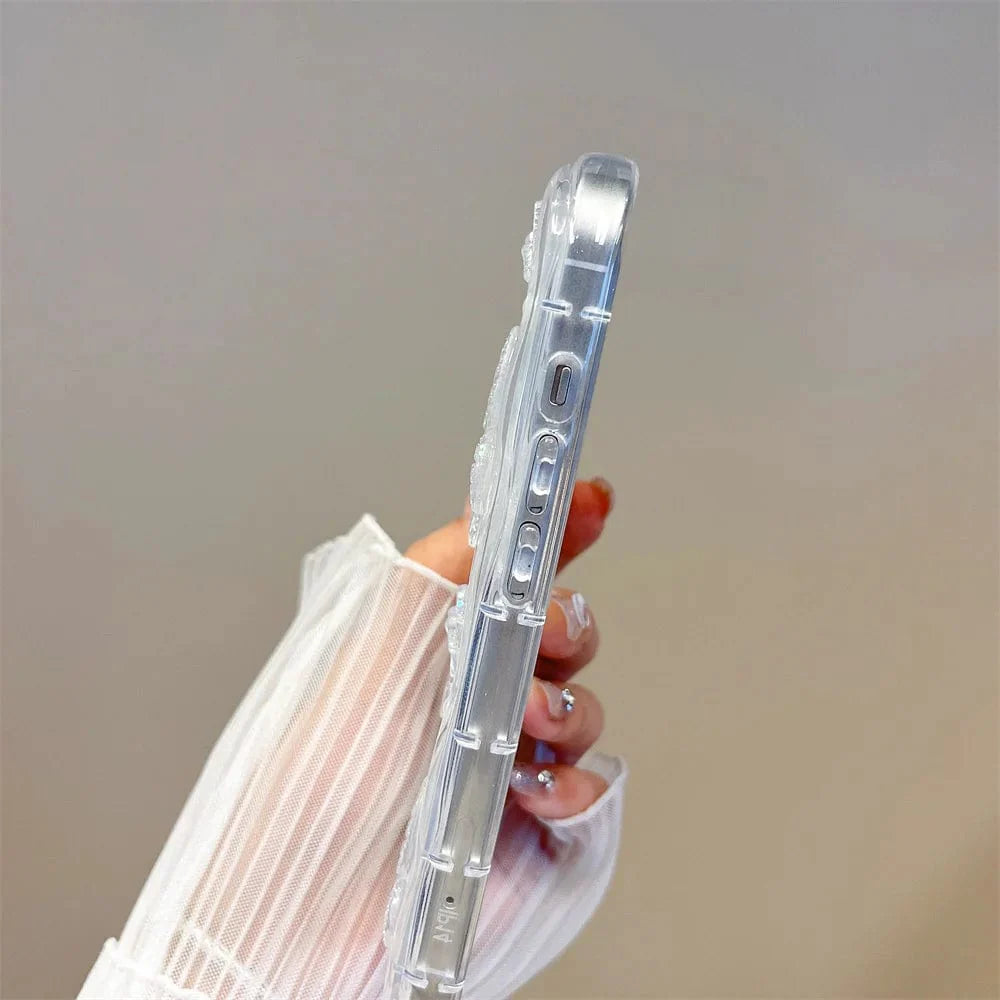 3D Butterfly Crystal Bling Glitter Pearl iPhone Case