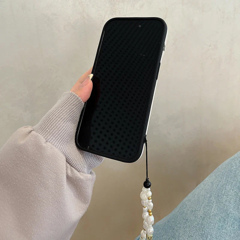 Black Flowers 3D Wave Pattern Phone Case