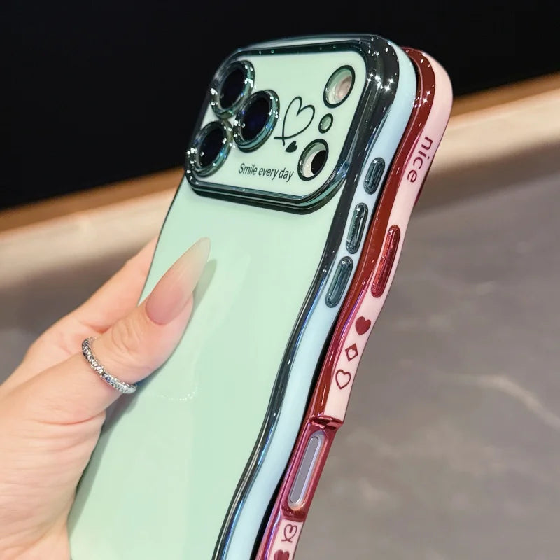 Side Love Electroplating Case For iPhone 17 Pro Max 17 Air 16 15 14 Plus 13 12 11 Pro Max 17Pro Max Cover Lens Shockproof Bumper