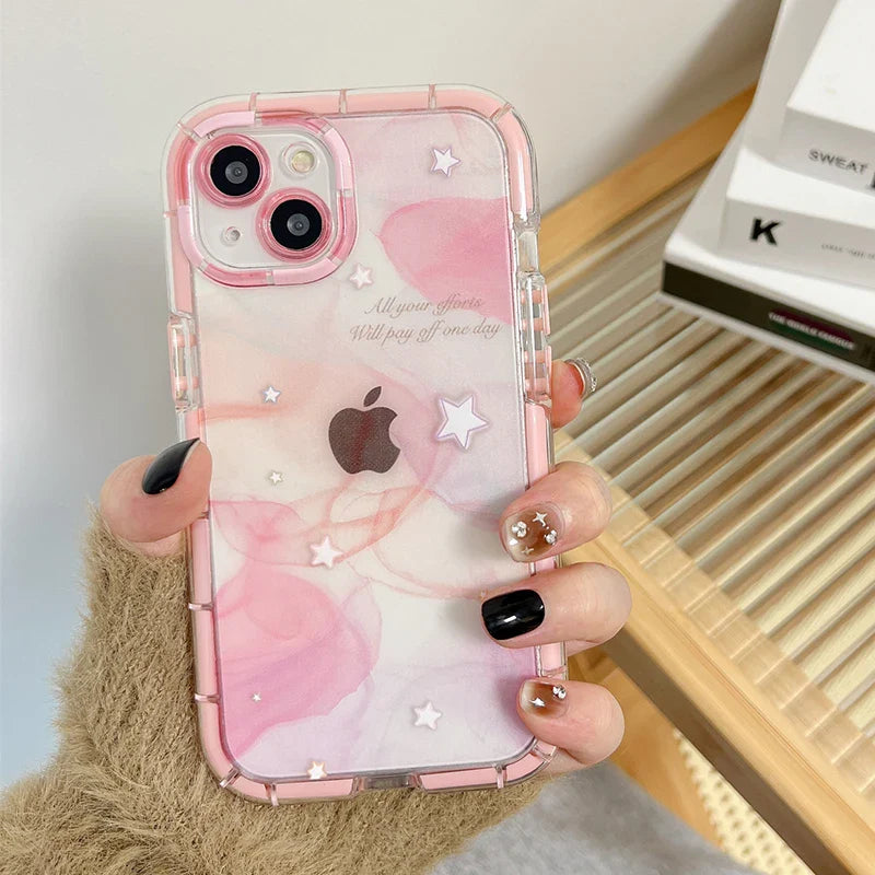 Pink Purple Dream Starry Sky Luminous Bumper Phone Case