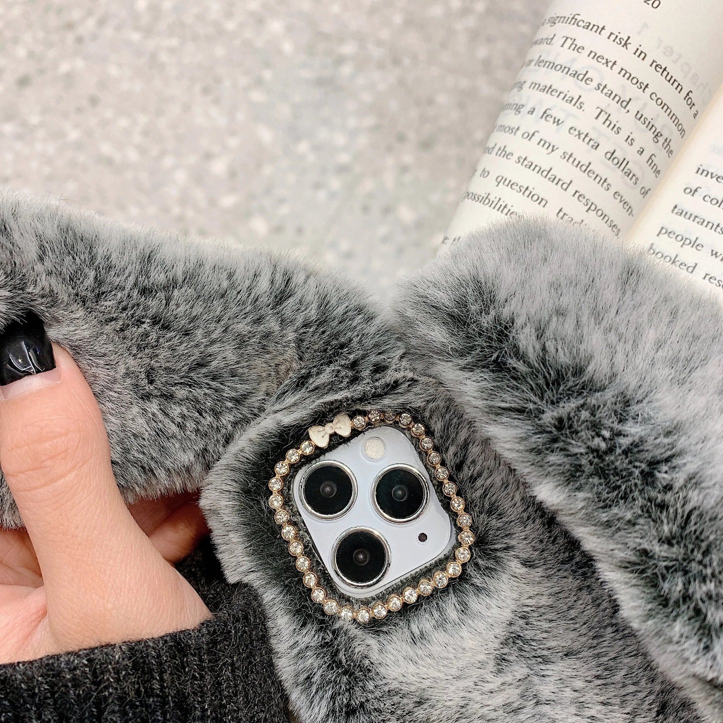 Rabbit Hair Plush Phone Case