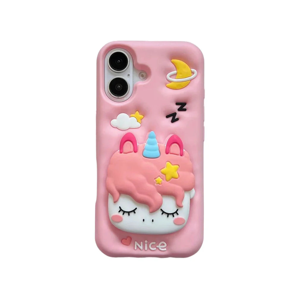 Rainbow Unicorn Telescopic Bracket Phone Case