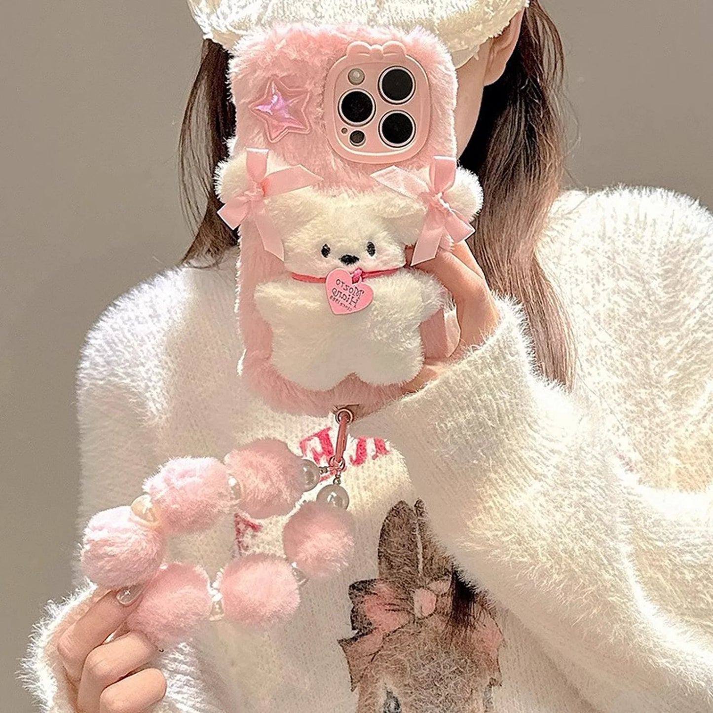 Pink Plush 3D Doll Phone Case