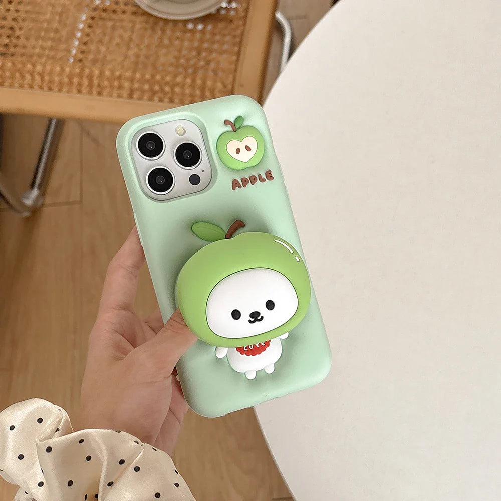 3D Funny Nagano Bear Bracket Phone Case
