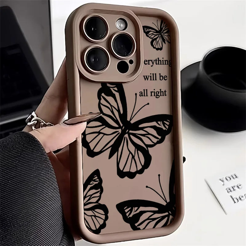 Black Butterfly Silicone Phone Case
