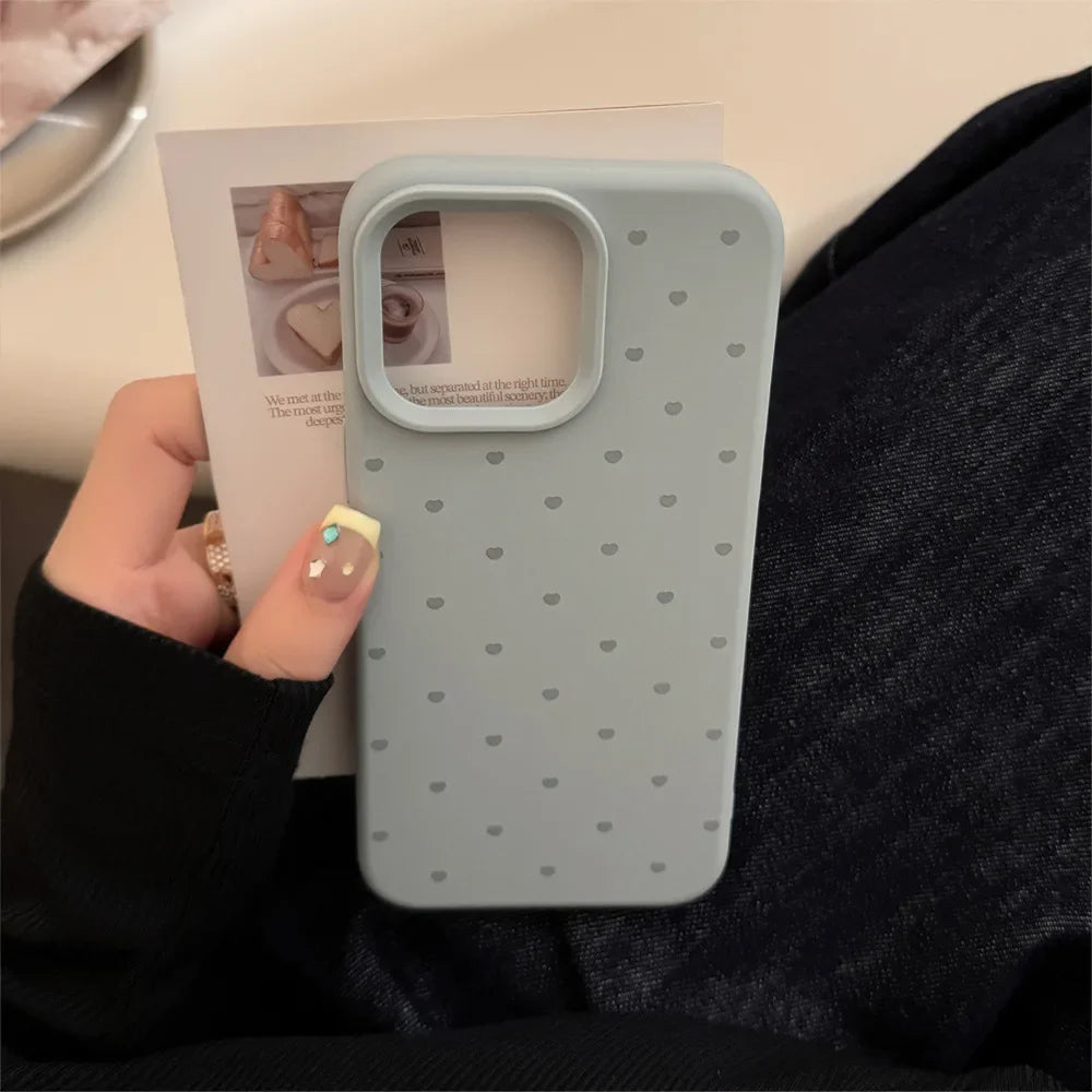 Soft Candy Color Love Heart Phone Case