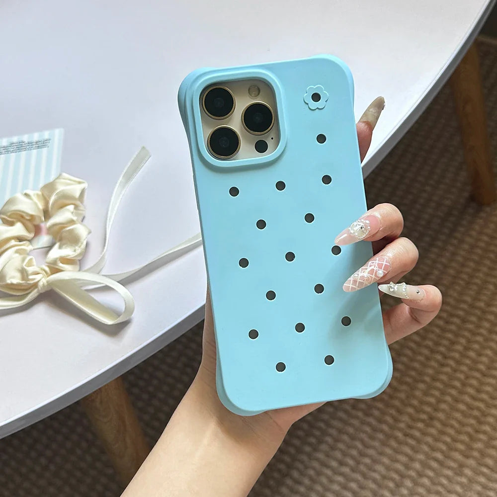 Fashion Diy Charms Holes Phone Case For iPhone