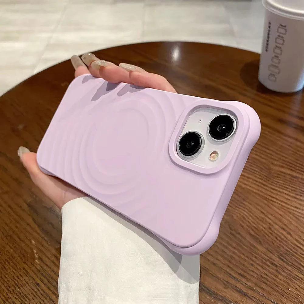 Water Ripple Liquid Silicone For Magsafe Wireless Charge Magnetic Phone Case