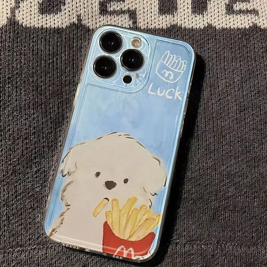 Puppy and French Fries Phone Case