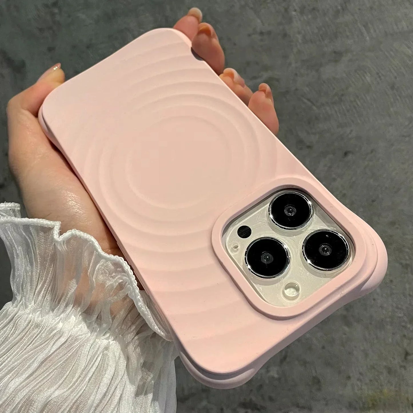 Water Ripple Liquid Silicone For Magsafe Wireless Charge Magnetic Phone Case