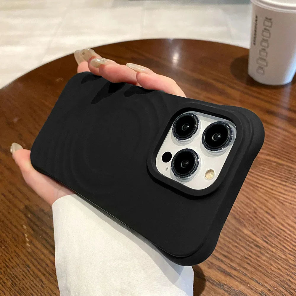 Water Ripple Liquid Silicone For Magsafe Wireless Charge Magnetic Phone Case