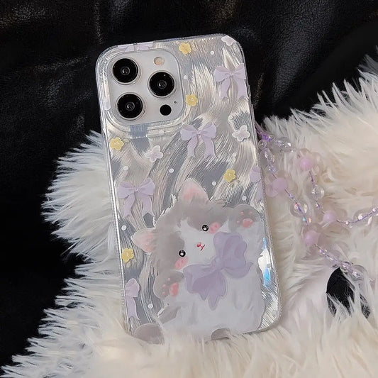 Purple Cute Cat Phone Case