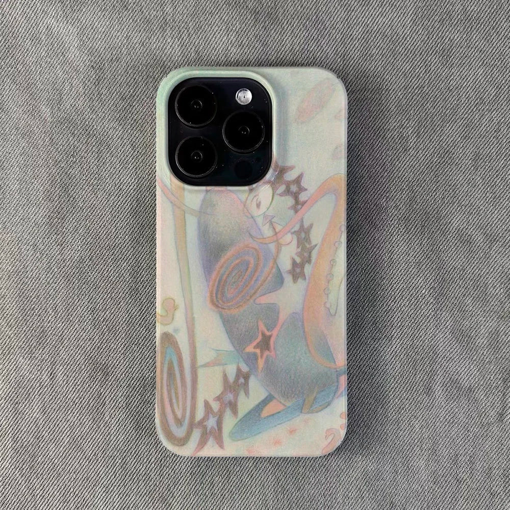Clmj Korean Ins Fantasy Graffiti Luxury Phone Case