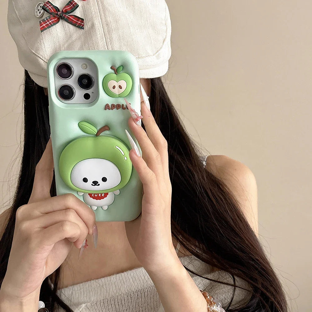 3D Funny Nagano Bear Bracket Phone Case