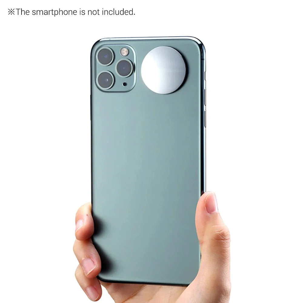 Compact Round Mirror for Smartphone Selfies and Vlogging