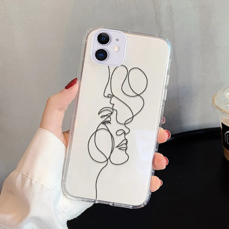 Abstract Line Face Aesthetic Phone Case