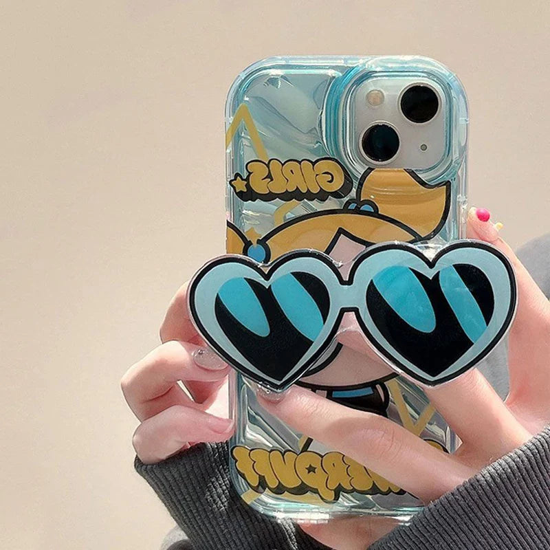 Cartoon Powerpuff Girls Sunglasses Holder Phone Case
