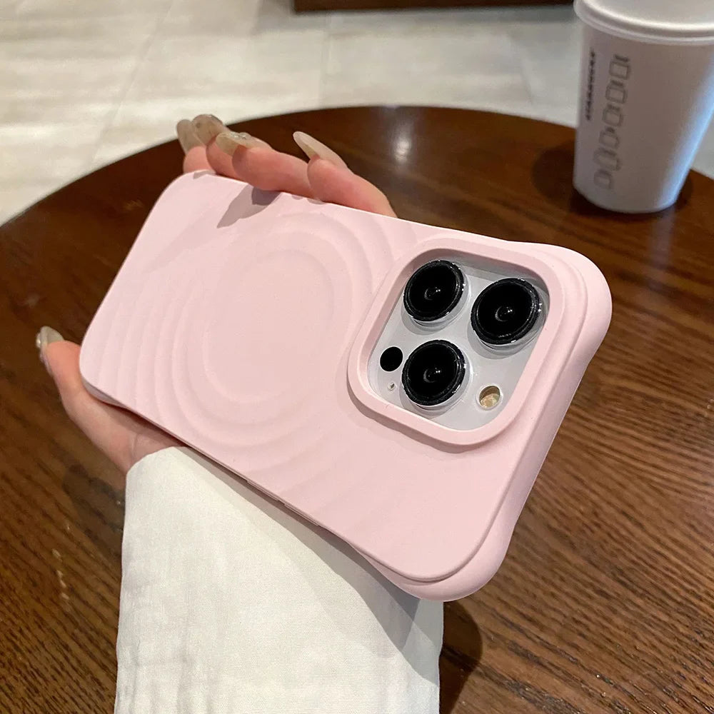 Water Ripple Liquid Silicone For Magsafe Wireless Charge Magnetic Phone Case