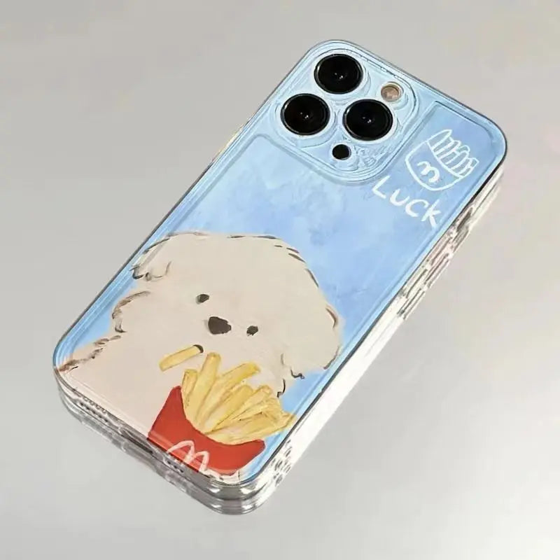 Puppy and French Fries Phone Case