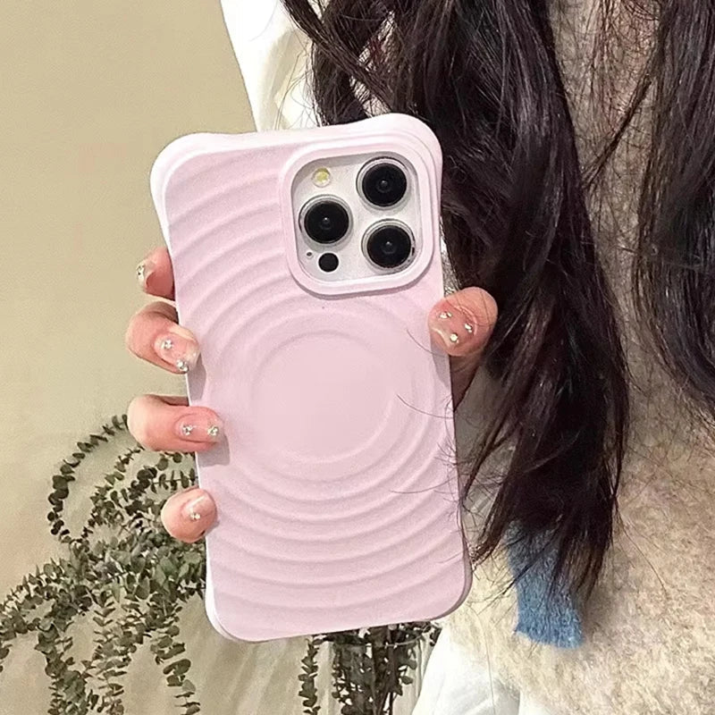 Water Ripple Liquid Silicone For Magsafe Wireless Charge Magnetic Phone Case