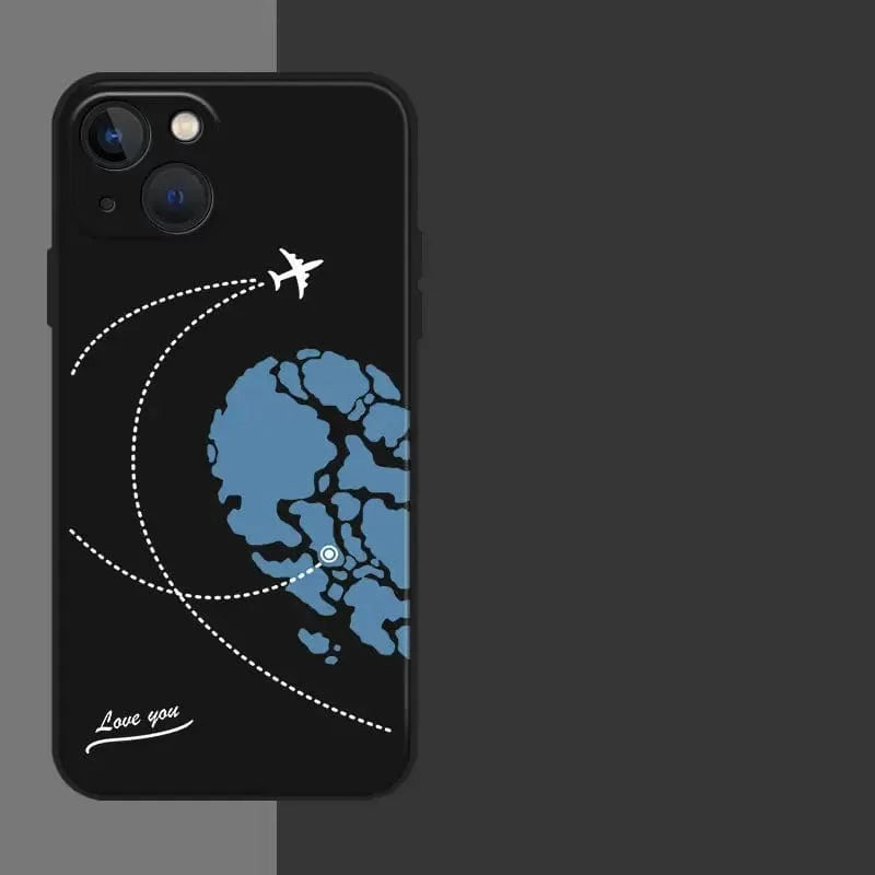 Aircraft Love Heart Couple iPhone Case
