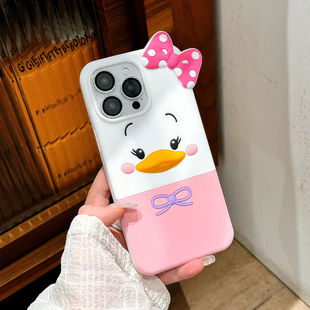 3D Cute Cartoon Daisy Duck Soft Silicone Phone Case