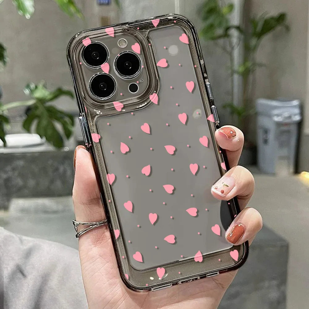 Pink Love Heart Phone Case