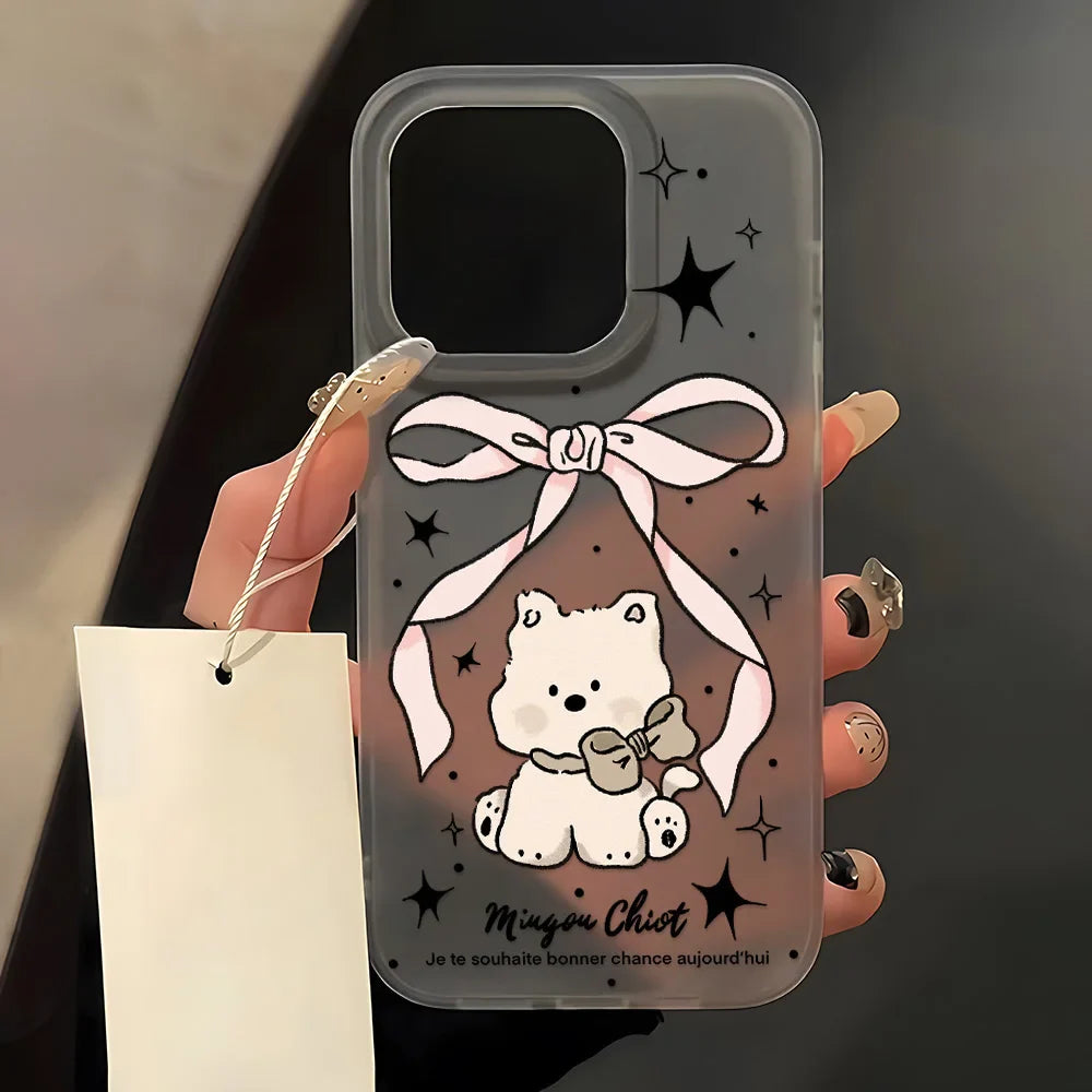Soft TPU Matte Cute Bear Phone Case