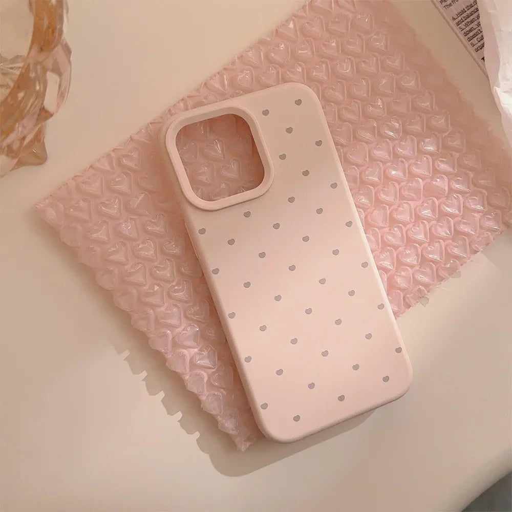 Soft Candy Color Love Heart Phone Case