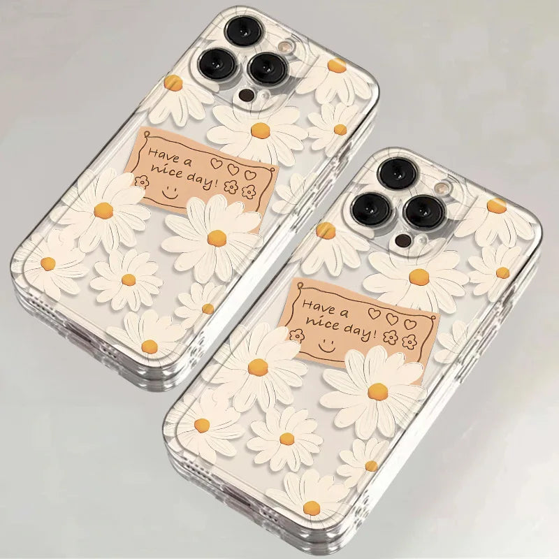 White Daisy Have A Nice Day Phone Case