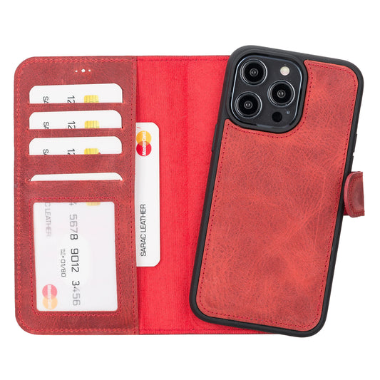 Liluri iPhone 14 Pro Max Detachable Leather Wallet Case