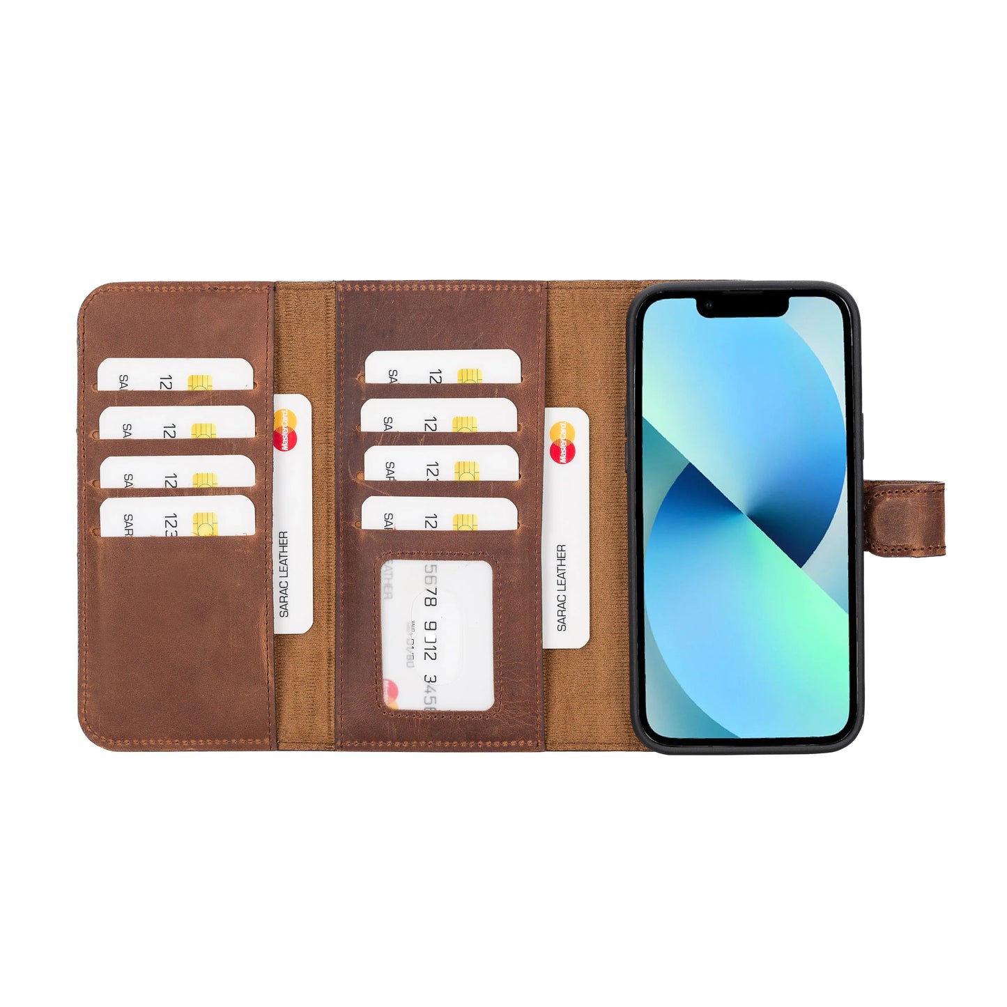 Santa iPhone 14 Plus Leather Detachable Wallet Case