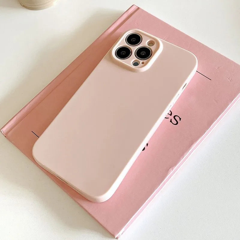 Solid Cream Color Shockproof  Phone Case