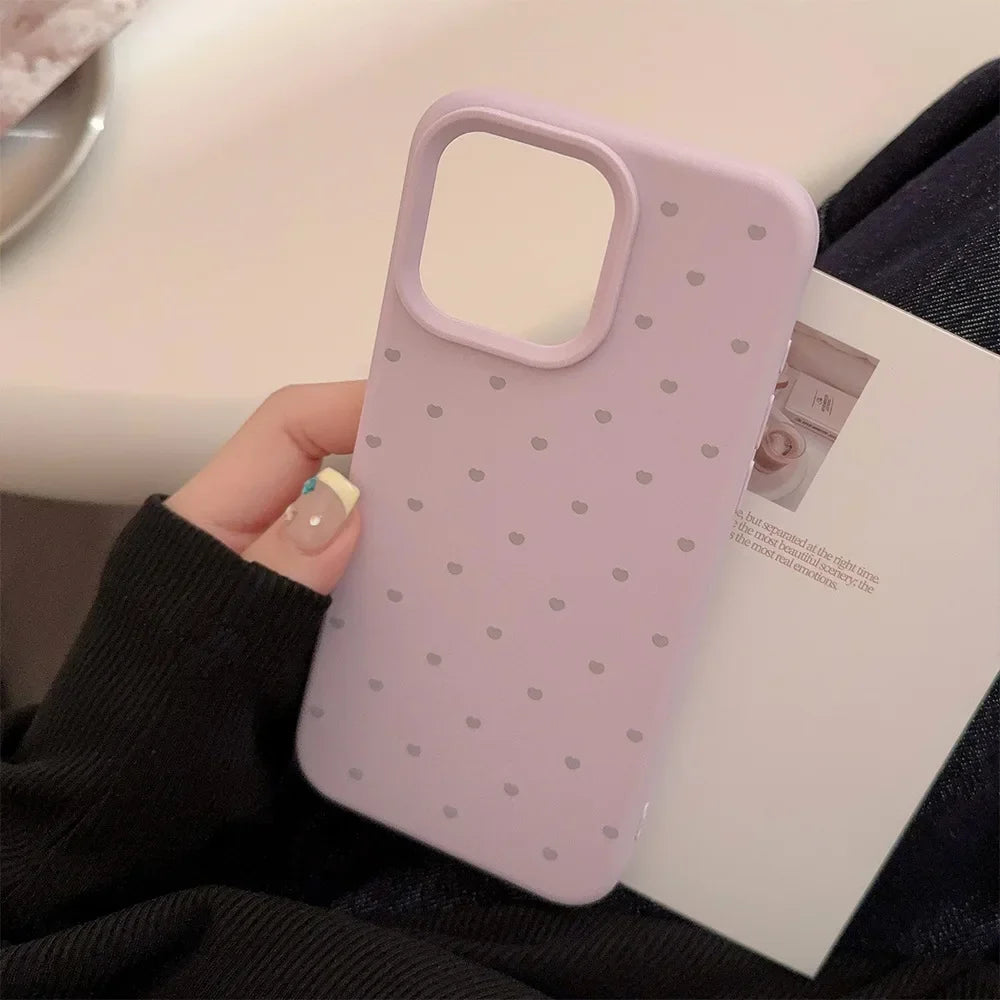 Soft Candy Color Love Heart Phone Case