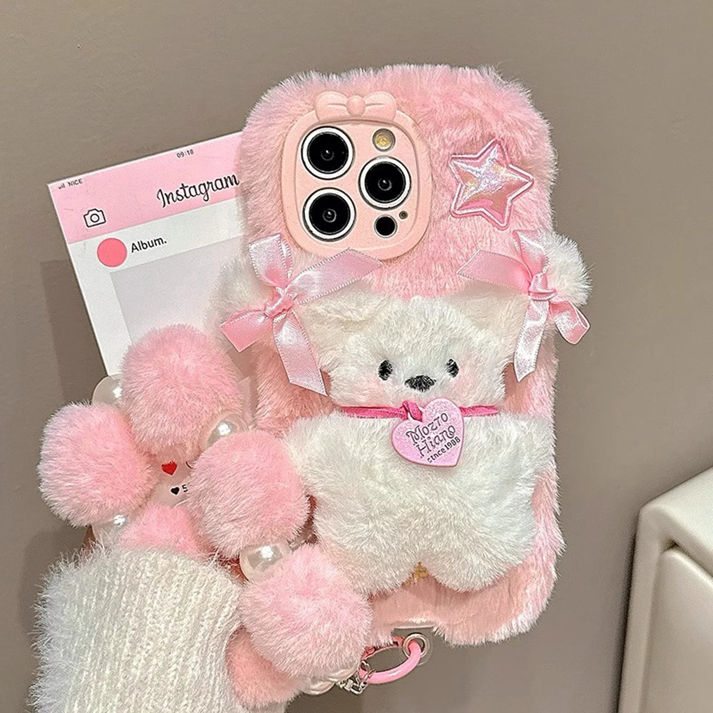 Pink Plush 3D Doll Phone Case
