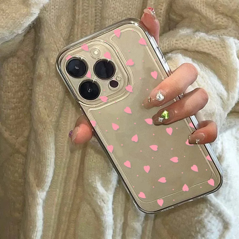 Pink Love Heart Phone Case