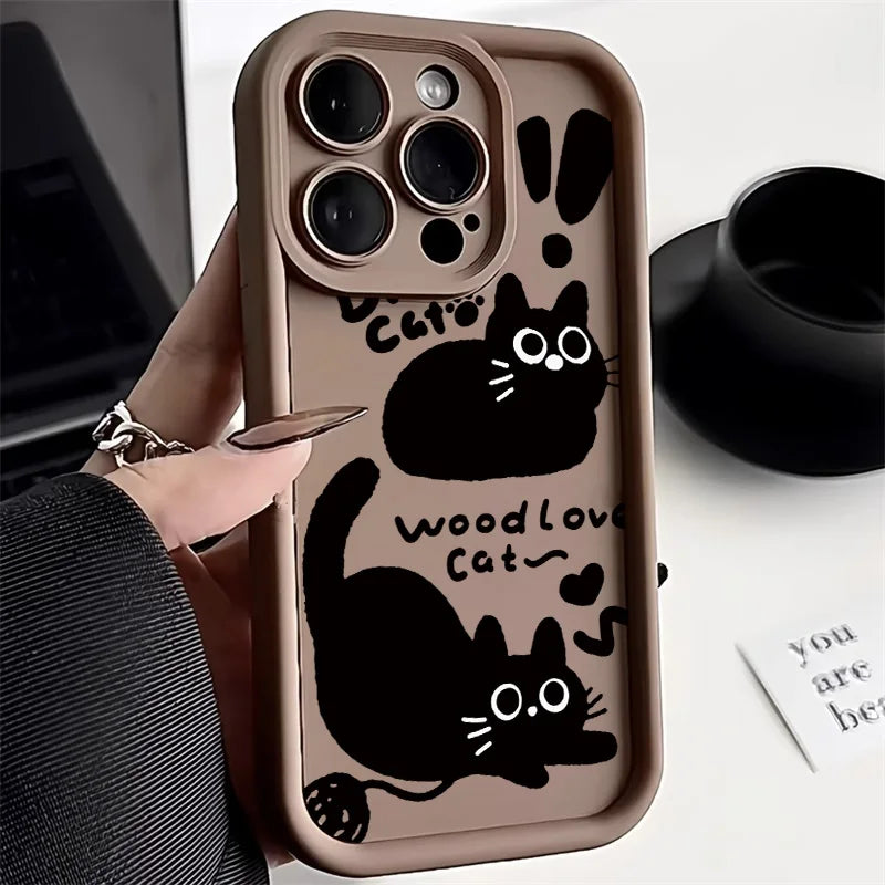 Black Cat Soft Silicone Cover Fundas Phone Case