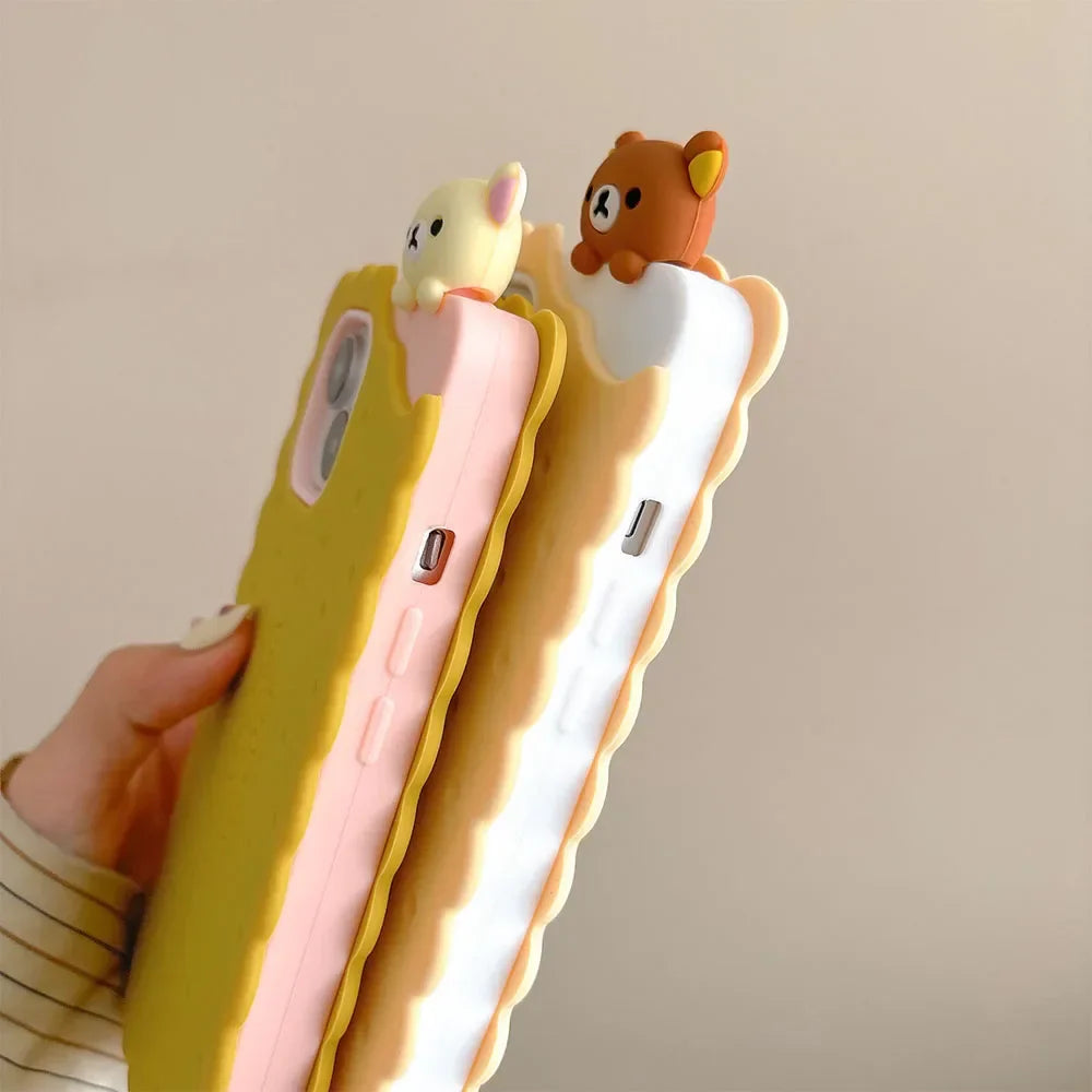 Sandwich Biscuit Tide Bear Soft Silicone Phone Case