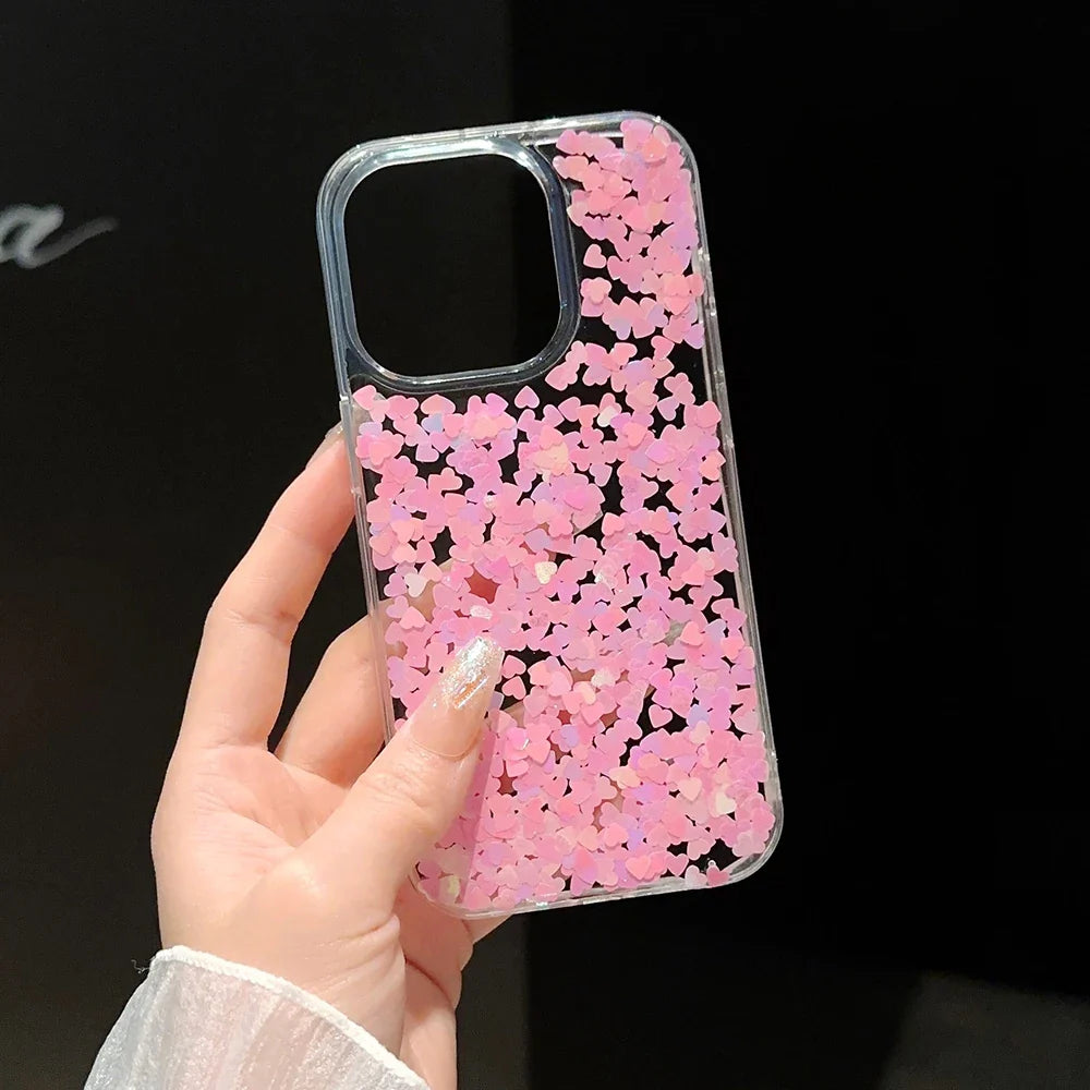 Pink Love Sequin Paillette Phone Case
