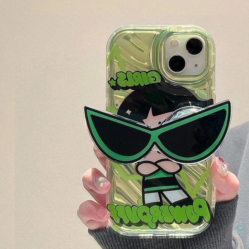Cartoon Powerpuff Girls Sunglasses Holder Phone Case