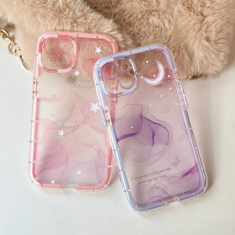 Pink Purple Dream Starry Sky Luminous Bumper Phone Case